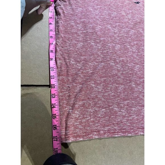 Hollister logo UNISEX maroon white striped short sleevet- shirt SZ S - Picture 9 of 10